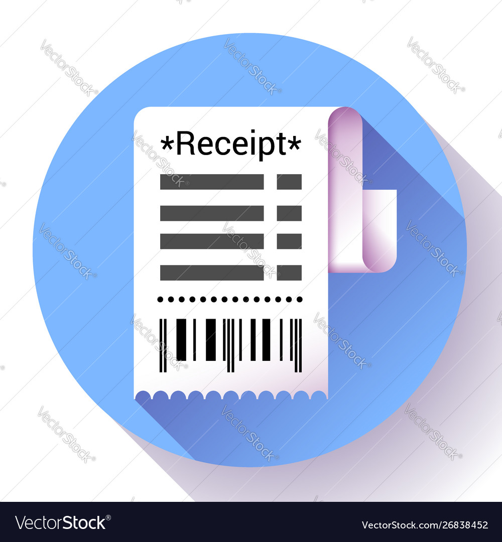 Paper receipt bank document payment and bill