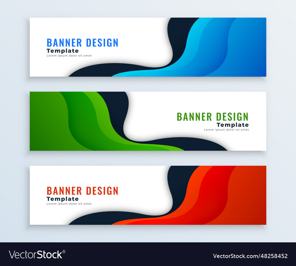 Set of fluid shape web slider template