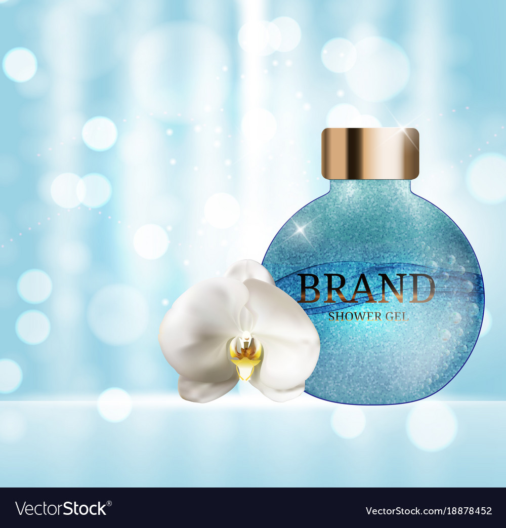 Shower gel bottle template for ads or magazine Vector Image