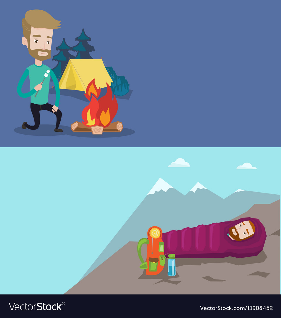 Two travel banners with space for text