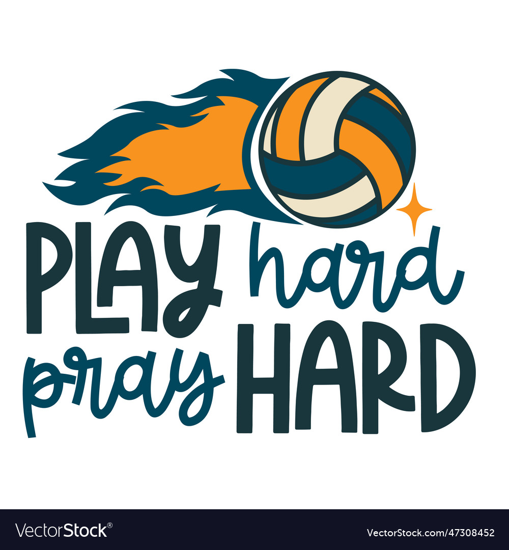 Volleyball lettering for greeting card design vector image Volleyball lettering for greeting card design