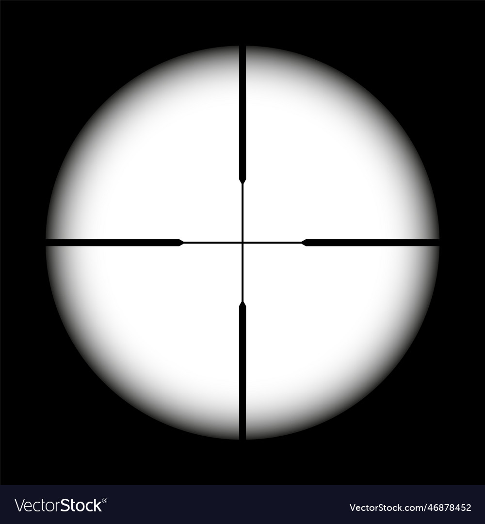 Weapon sight sniper rifle optical scope on black Vector Image