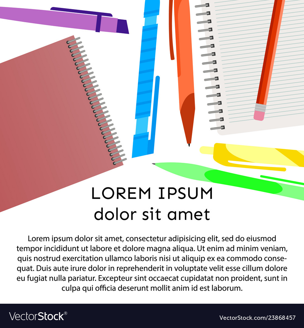 Background with notebook vector image Background with notebook