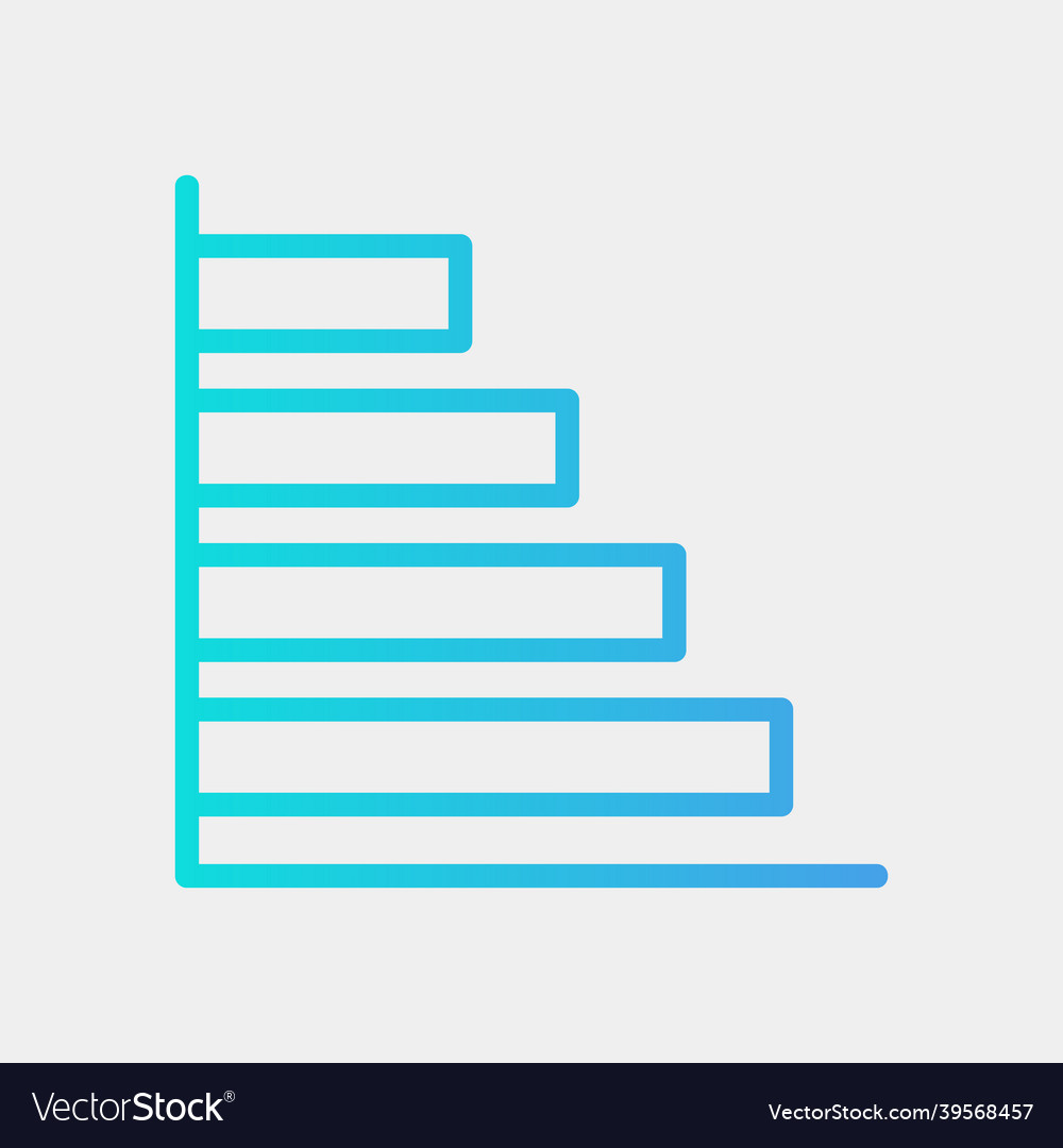Bar chart icon in gradient style for any projects vector image Bar chart icon in gradient style for any projects