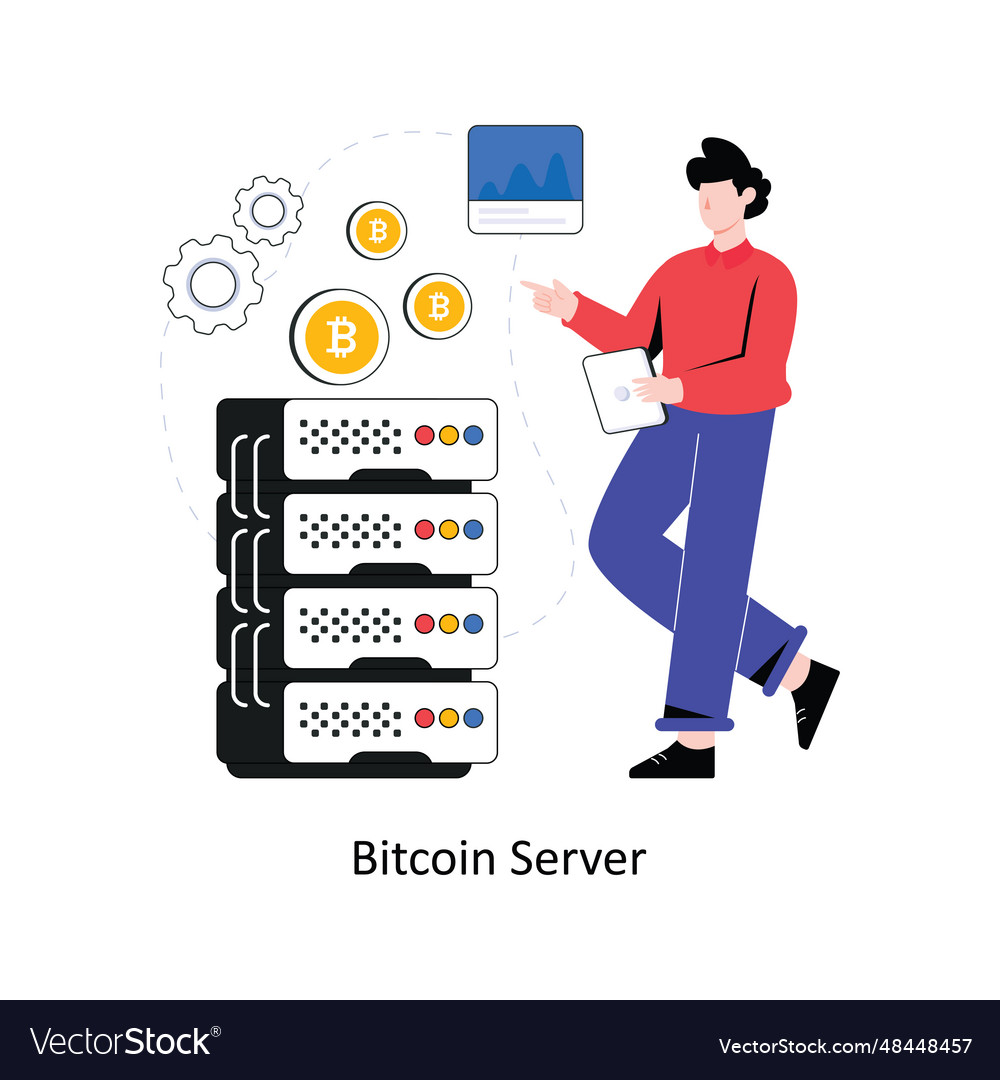 Bitcoin server flat style design