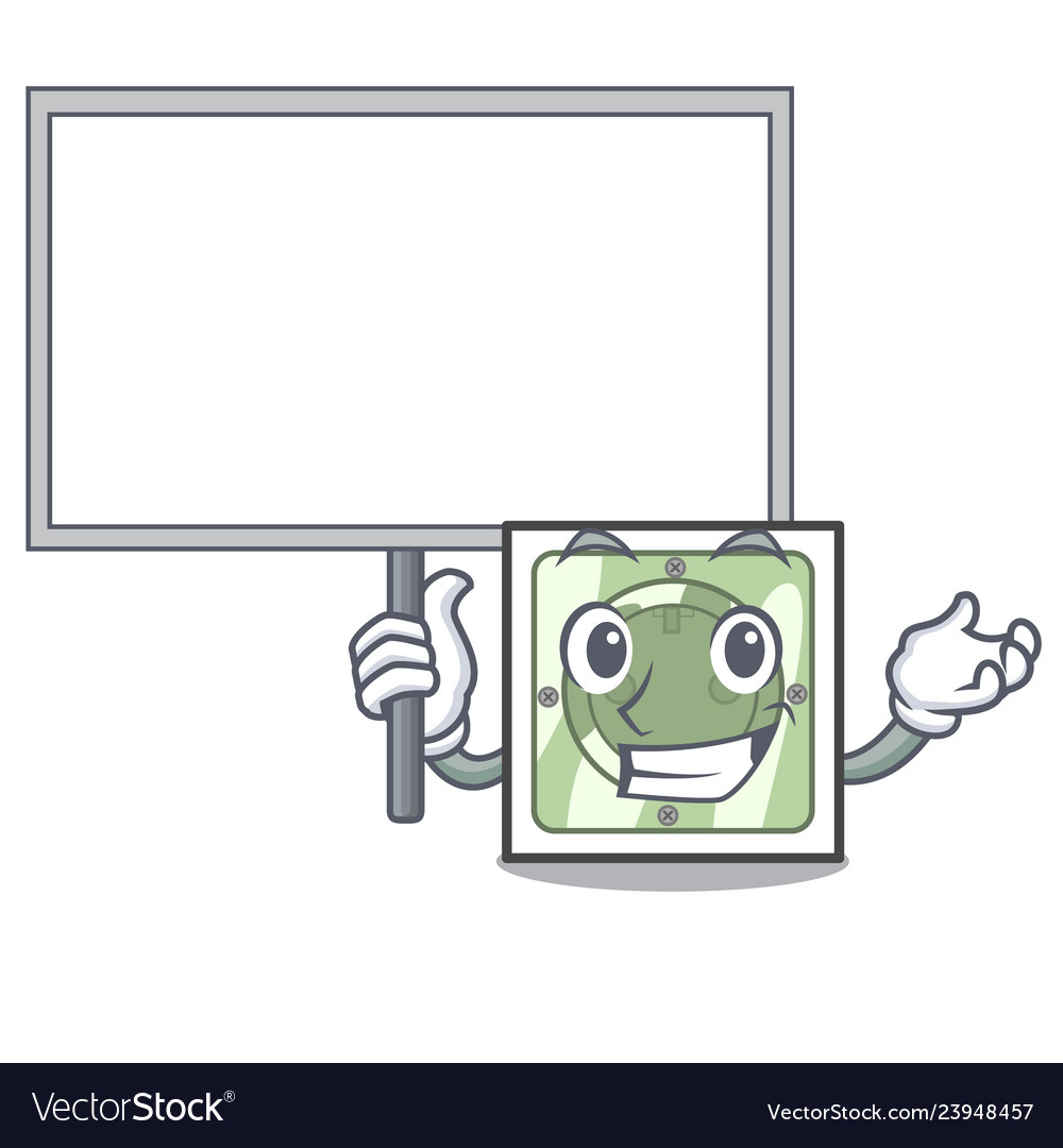 Bring board power socket in the character shape vector image Bring board power socket in the character shape