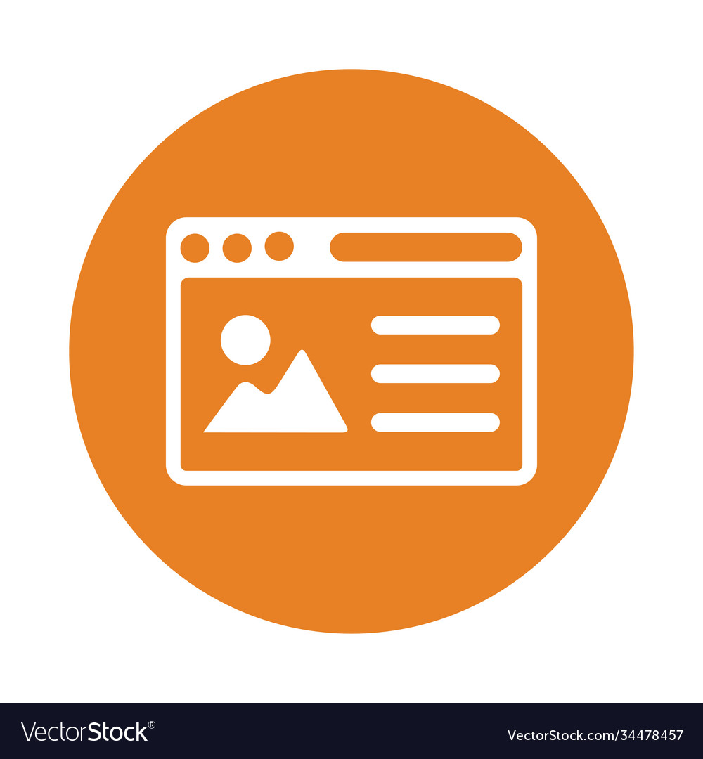 Browser content picture web icon orange color