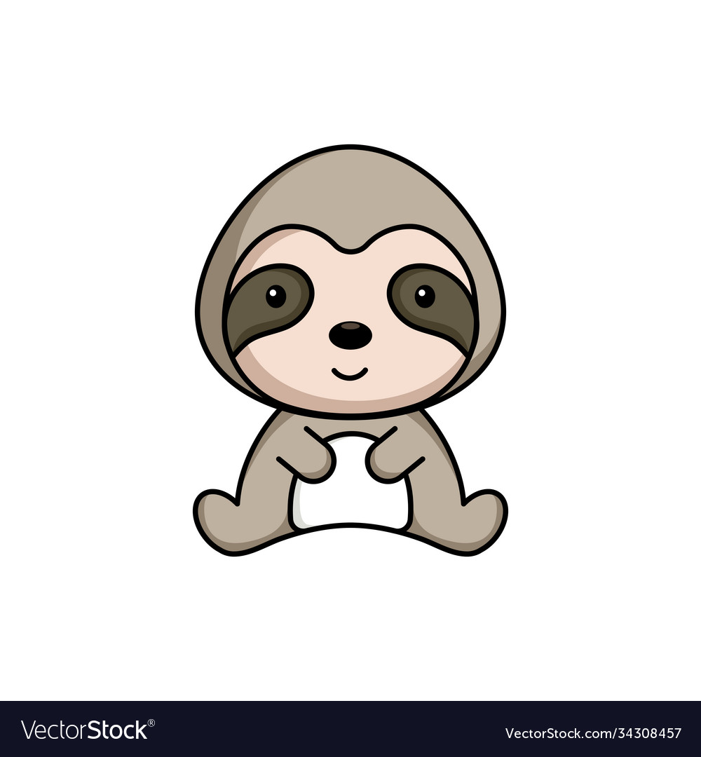Cute business sloth icon on white background Vector Image Cute business sloth icon on white background