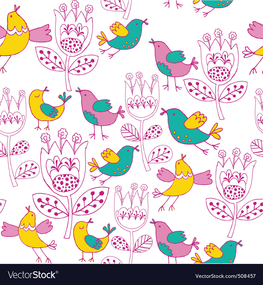 Cute Floral Bird Pattern