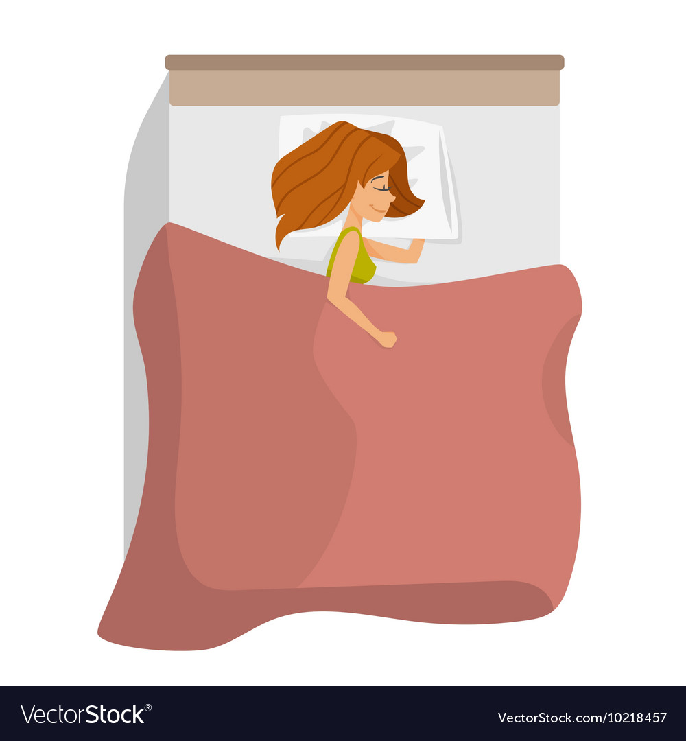 Cute Woman Sleeping in Bed