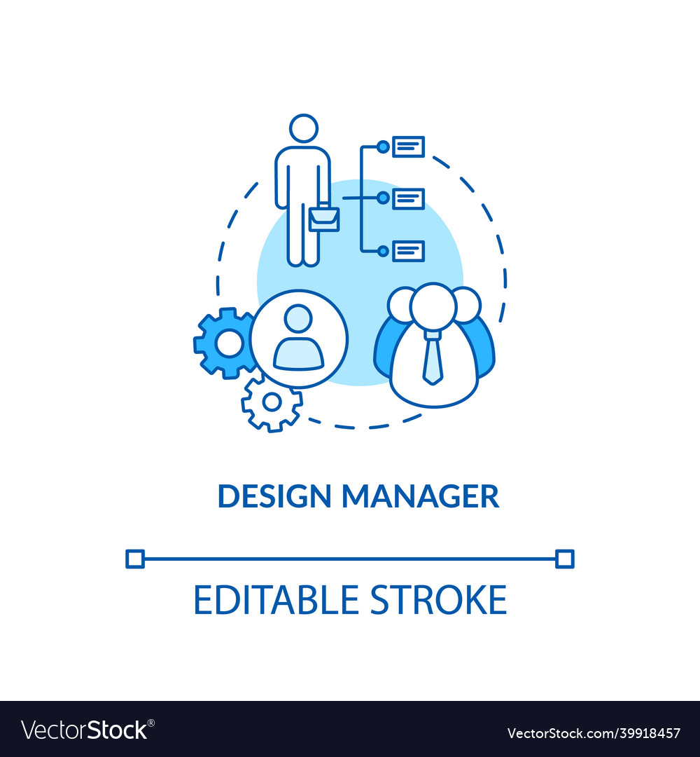 Design manager workshop director concept icon Vector Image