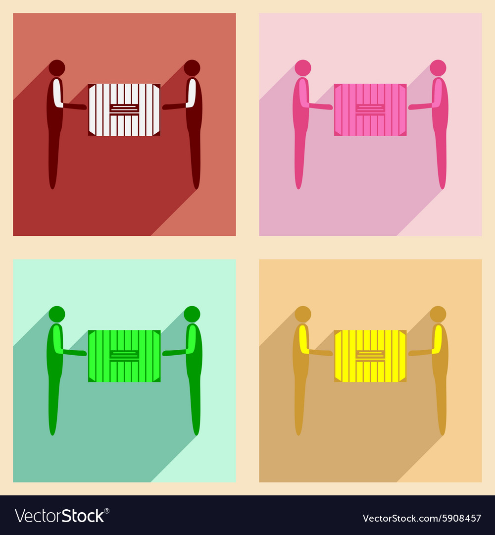 Flat with shadow concept and mobile application