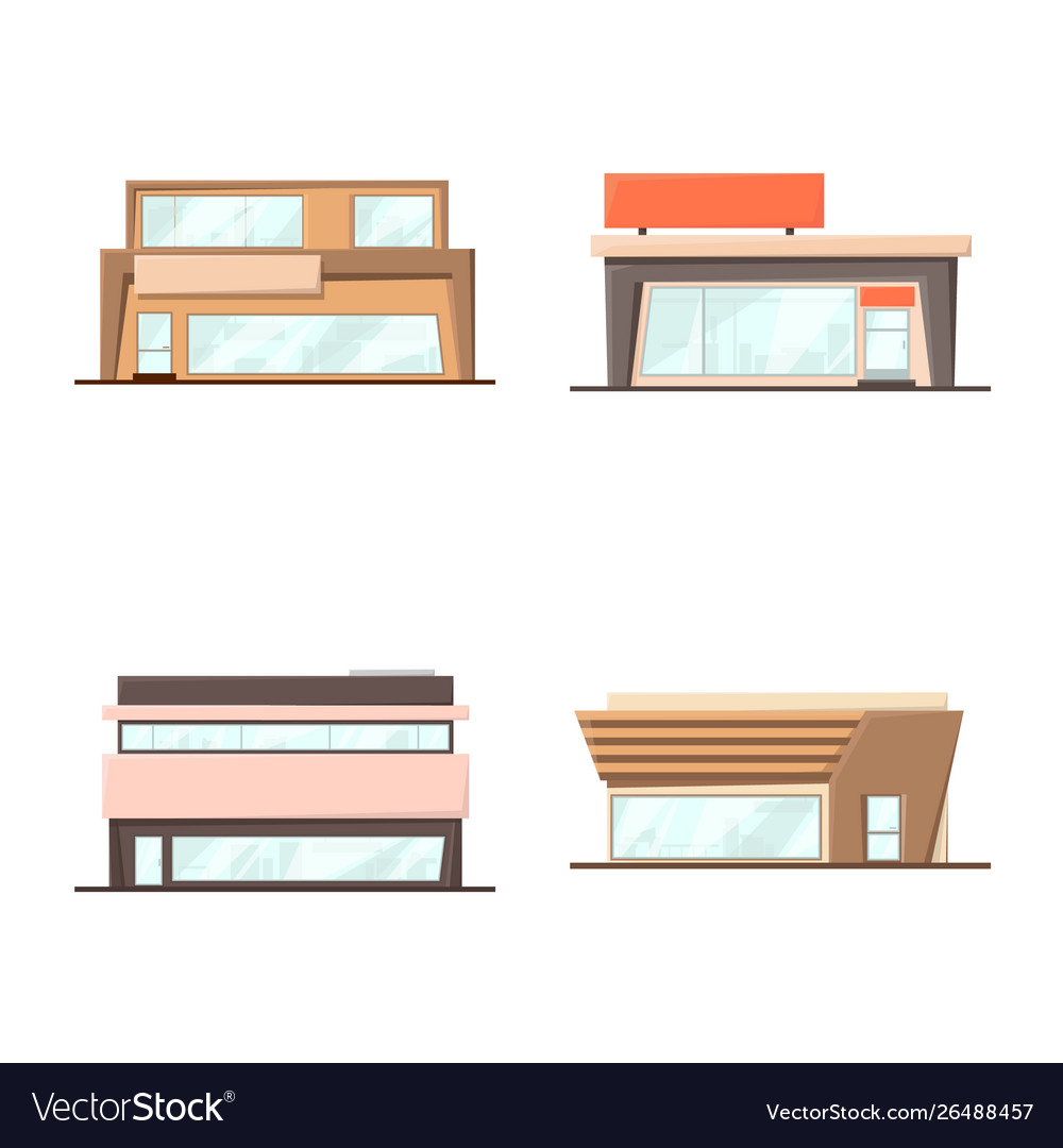 Isolated object building and supermarket logo vector image Isolated object building and supermarket logo