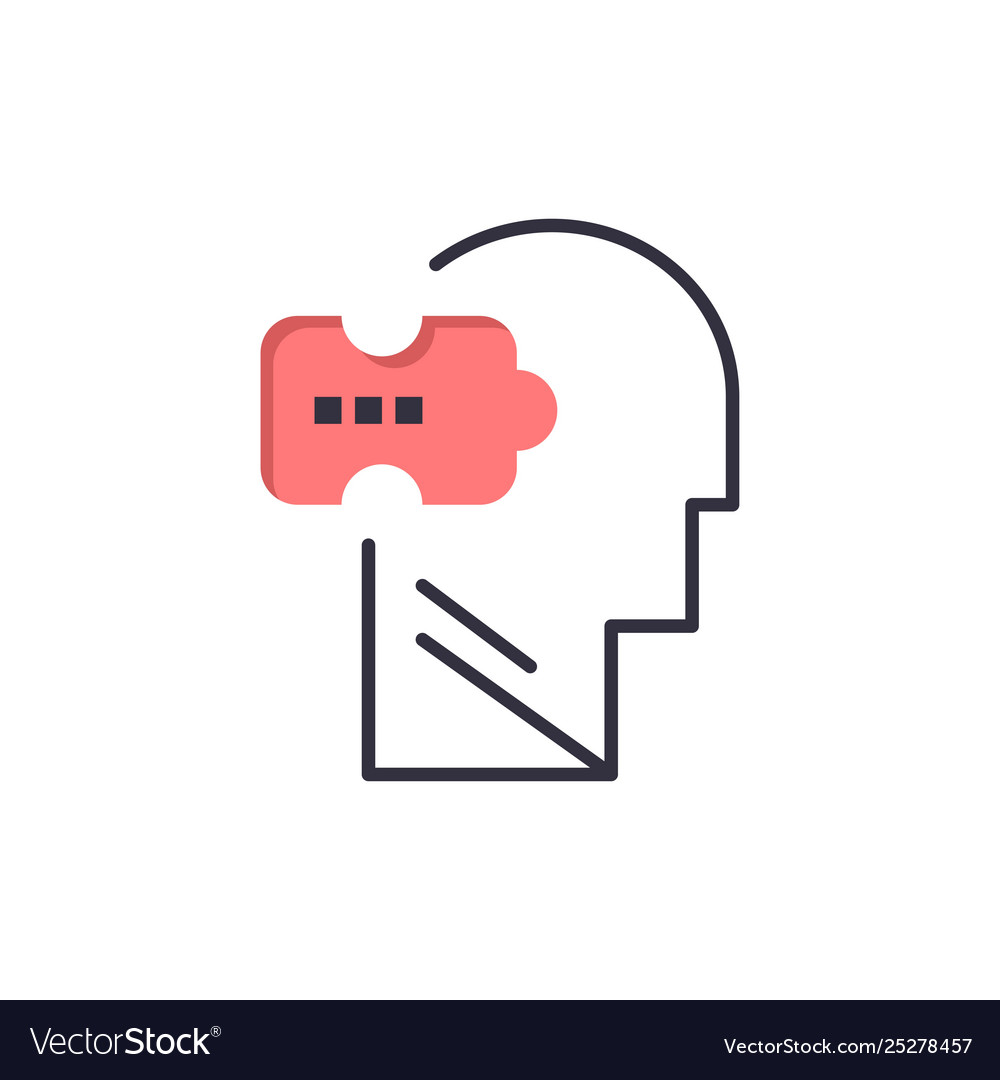Logic mind problem solving flat color icon