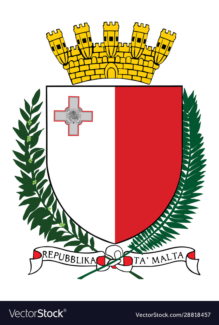 Malta coat arms seal national emblem Royalty Free Vector