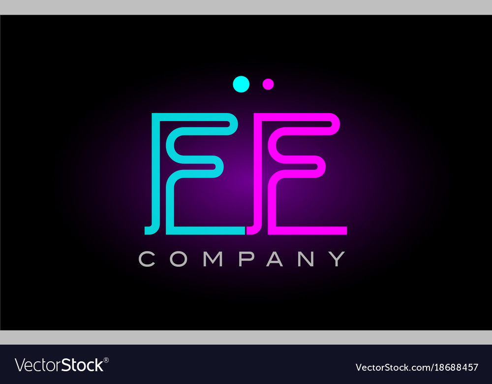 Neon lights alphabet ff f letter logo icon