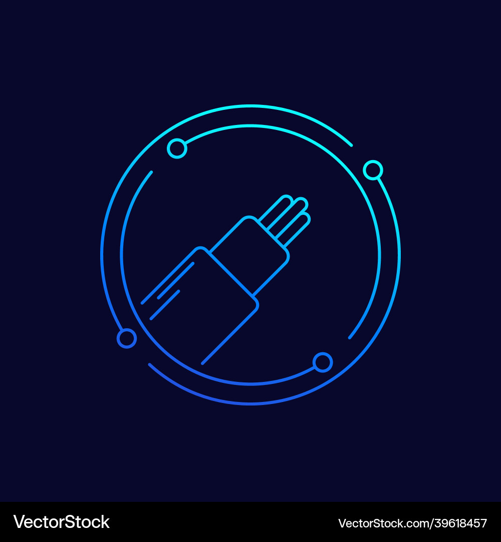 Optic cable line icon Royalty Free Vector Image