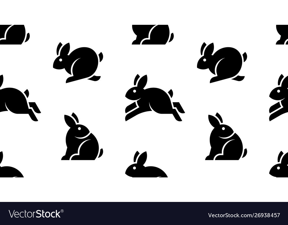 Seamless pattern with rabbit logo