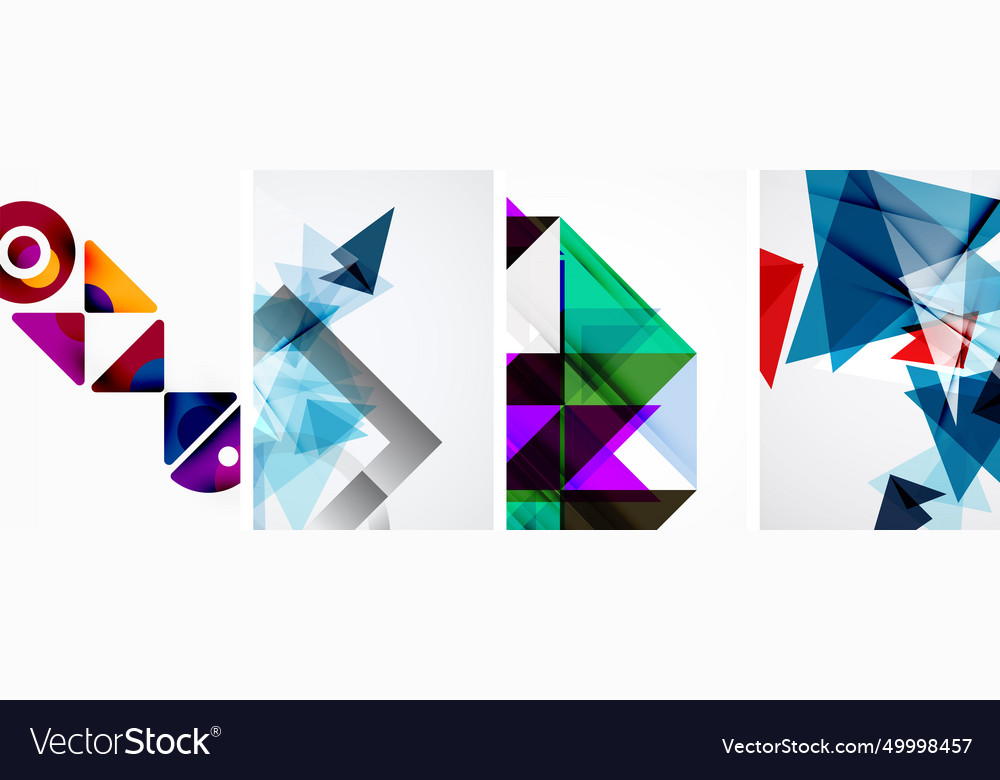Set of abstract random triangle composition vector image Set of abstract random triangle composition
