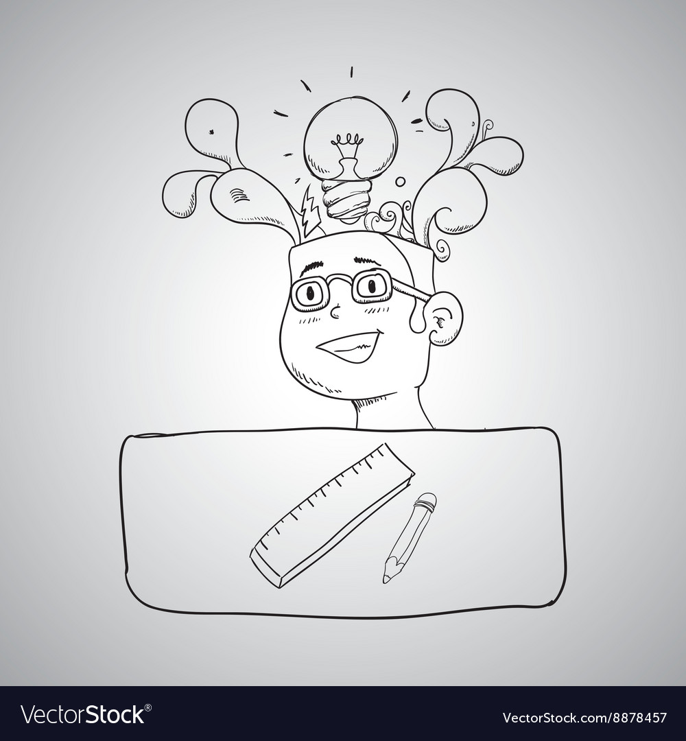 Sketch icon creative concept flat Royalty Free Vector Image