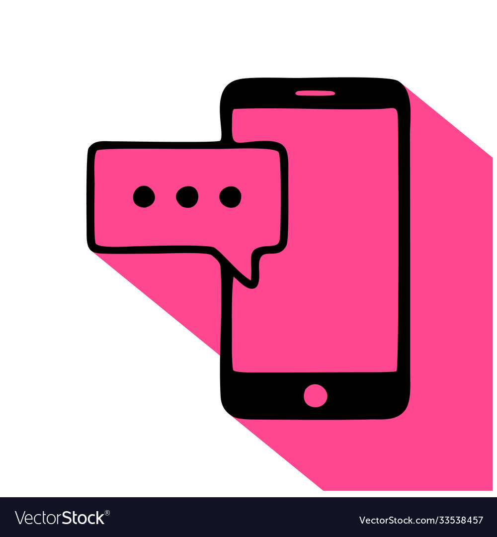 Smartphone with message icon texting vector image Smartphone with message icon texting