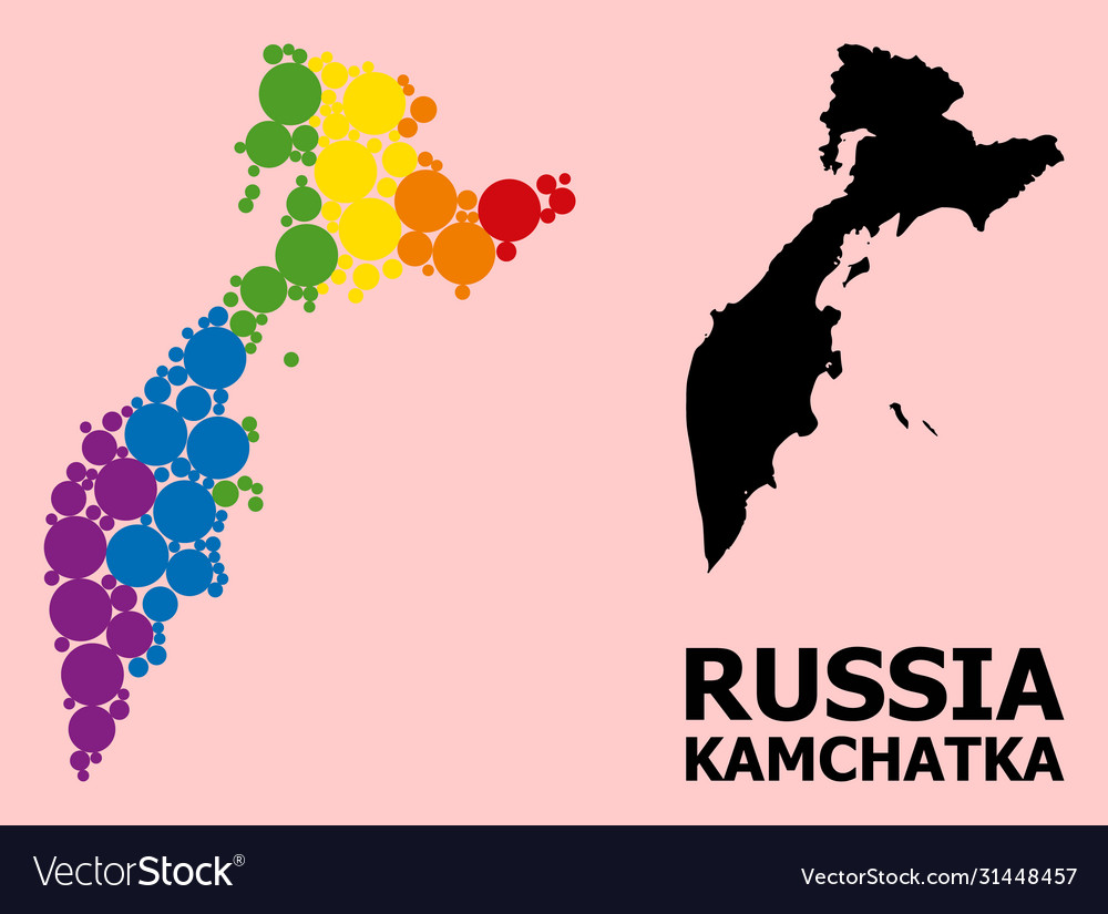 Spectrum pattern map kamchatka peninsula vector image Spectrum pattern map kamchatka peninsula
