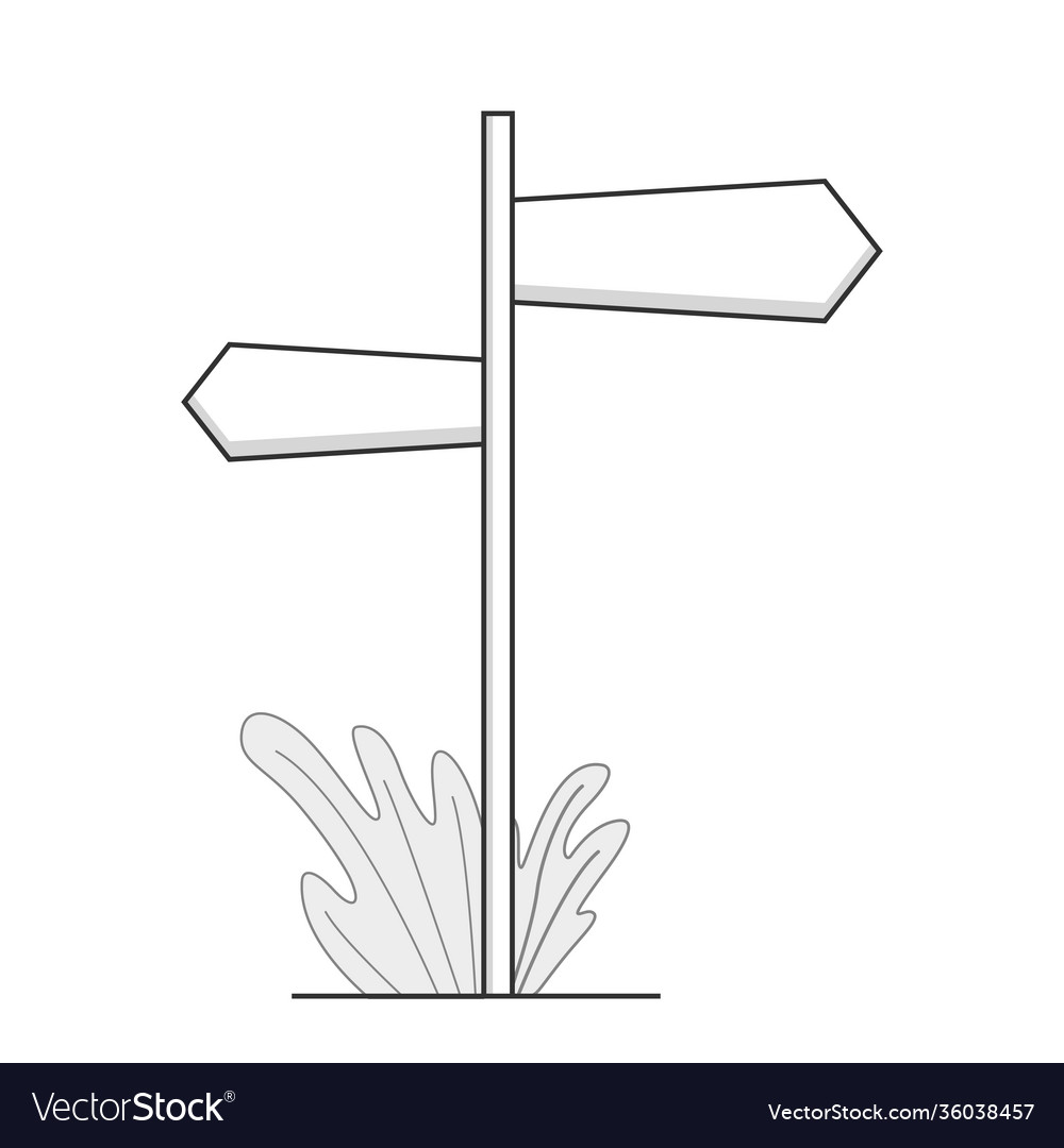Way signpost linear style sign