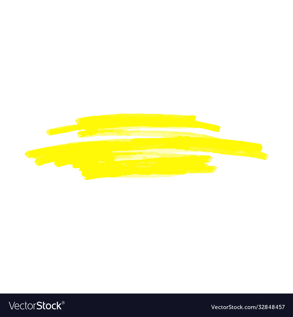 Yellow spot or underline from marker Royalty Free Vector