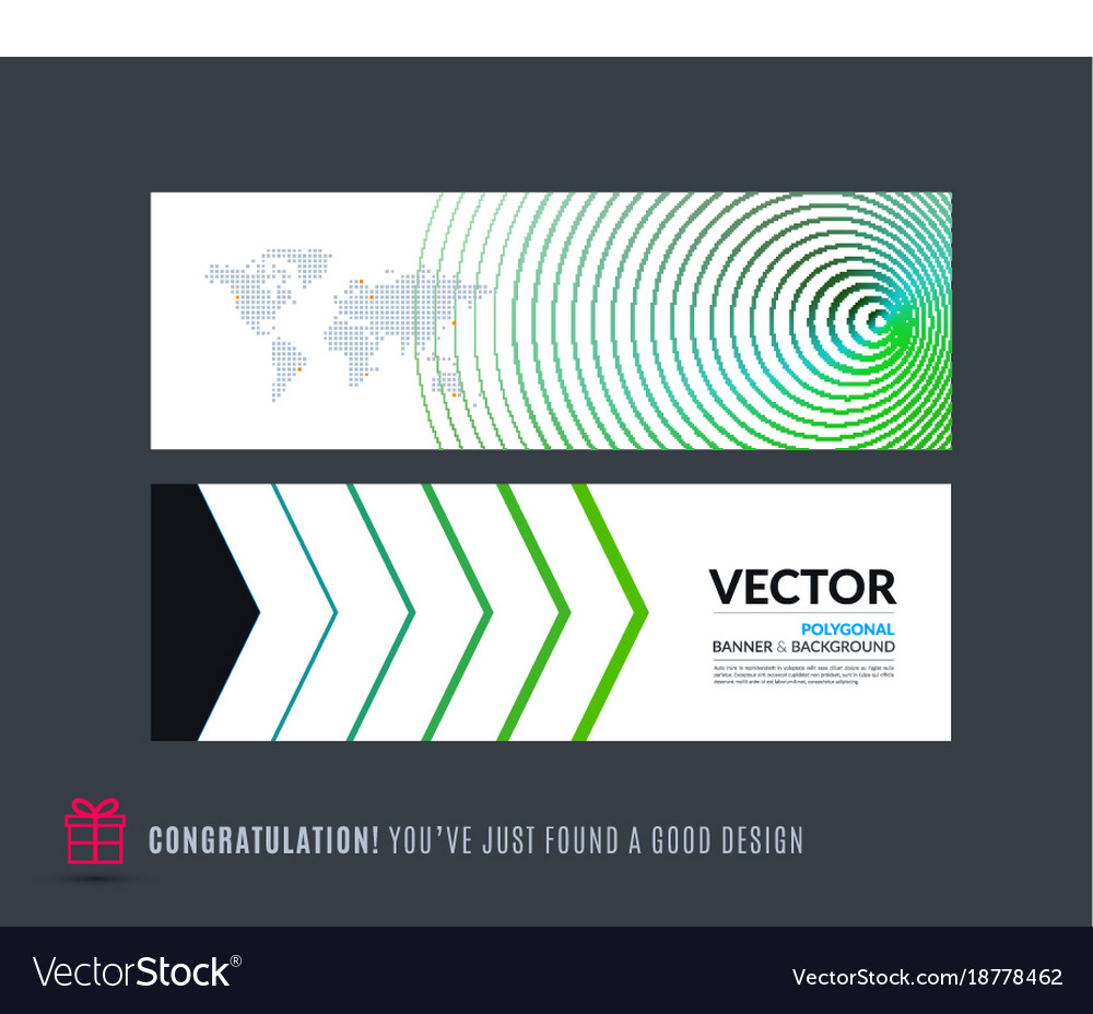 Abstract set of modern horizontal website
