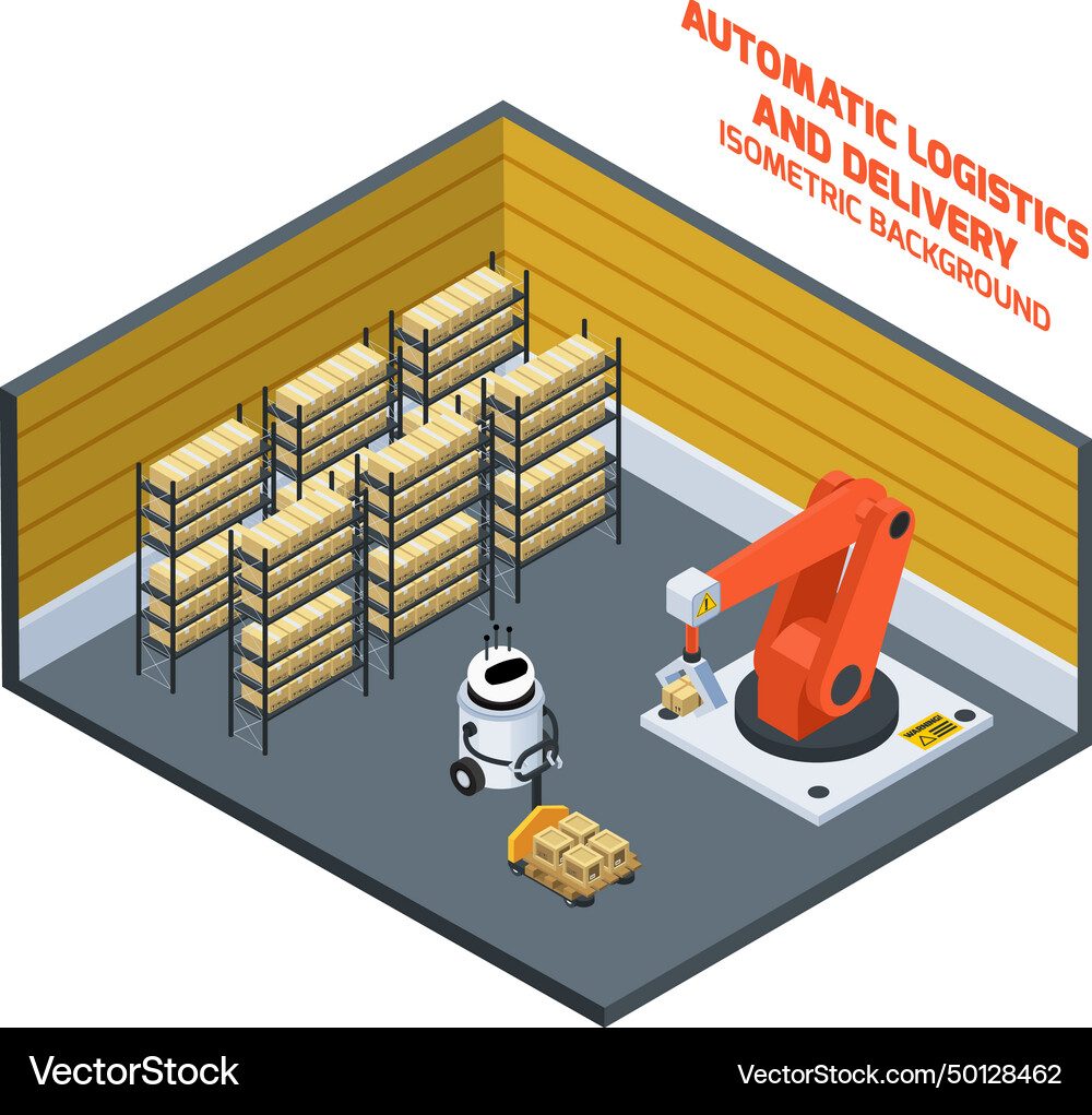 Automatic logistics and delivery isometric Vector Image