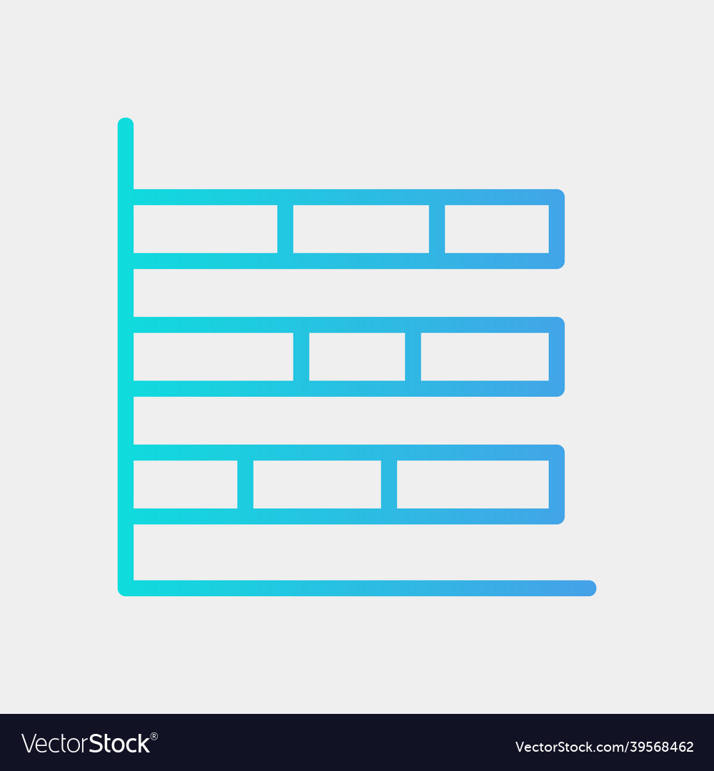 Bar chart icon in gradient style for any projects vector image Bar chart icon in gradient style for any projects