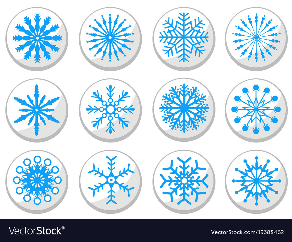 Blue Snowflake Button Set