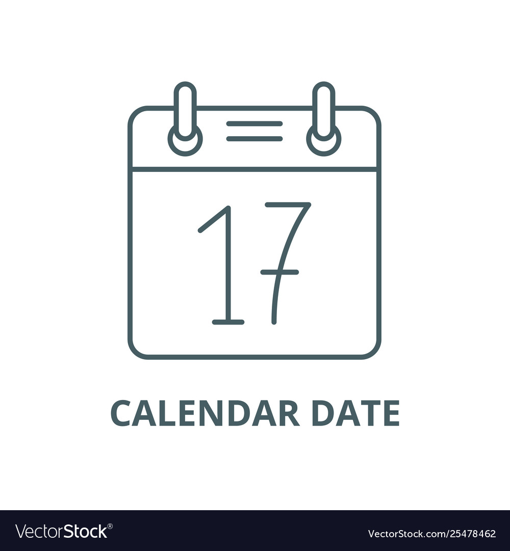 Calendar date line icon linear concept vector image Calendar date line icon linear concept