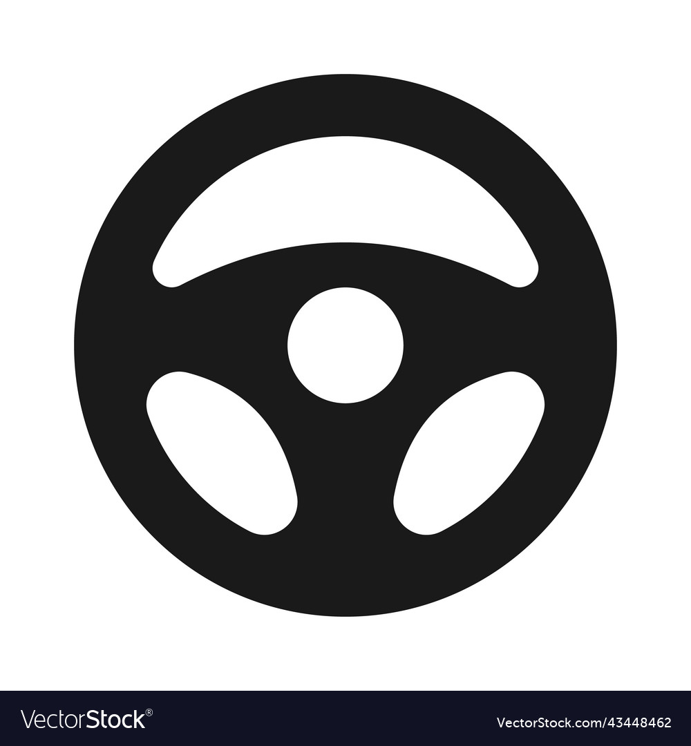 Car steering wheel icon or automobile