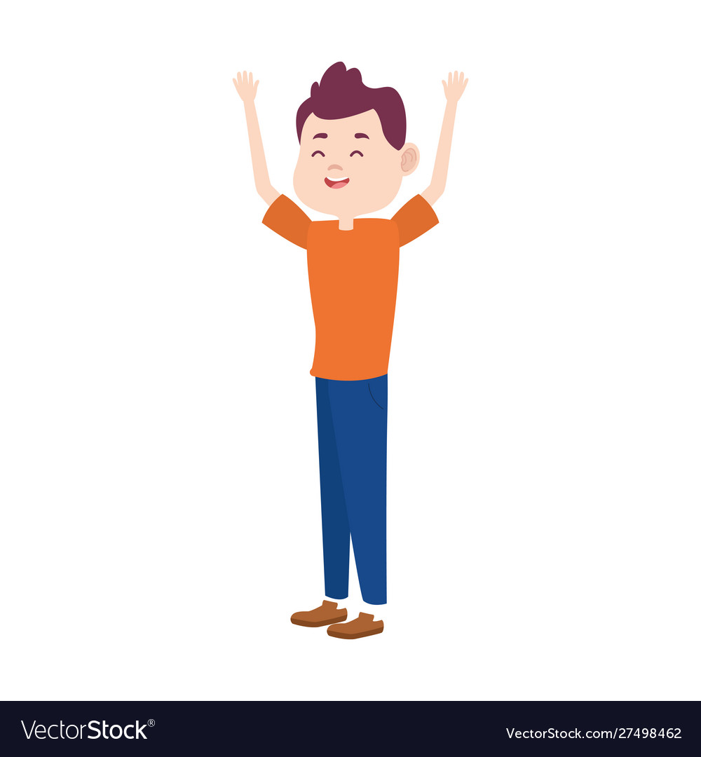 Cartoon tennage boy icon flat design Royalty Free Vector