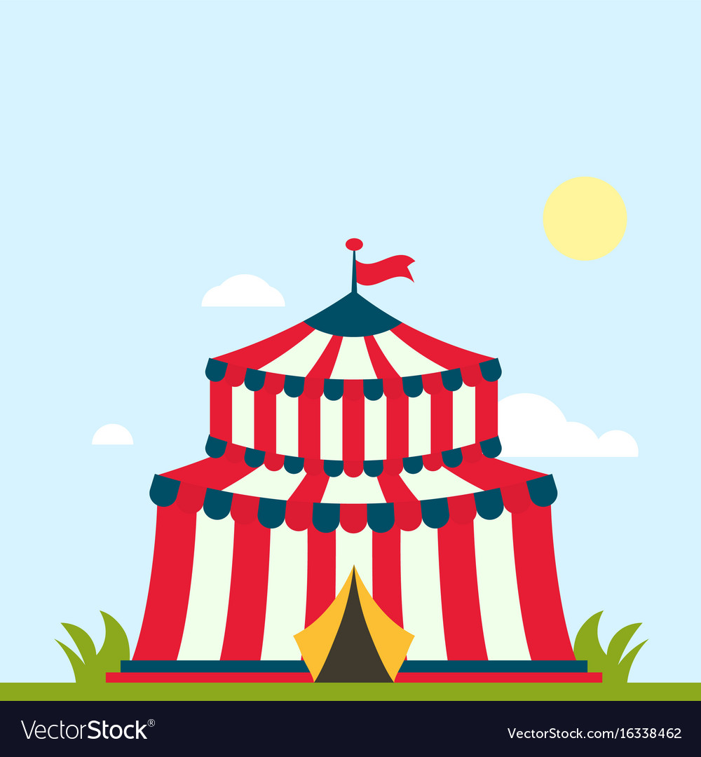 Circus show entertainment tent marquee Royalty Free Vector