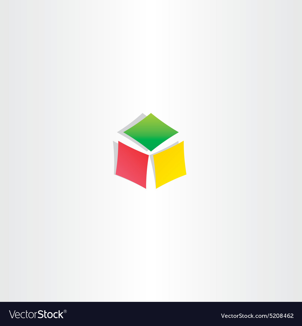 Color cube box icon logotype design