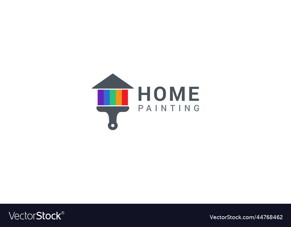 Colourful paint brush real estate logo concept Vector Image