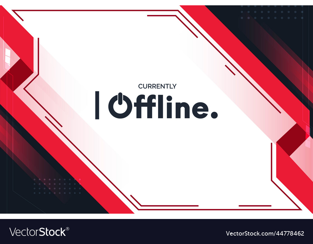 Currently offline twitch with abstract red shapes