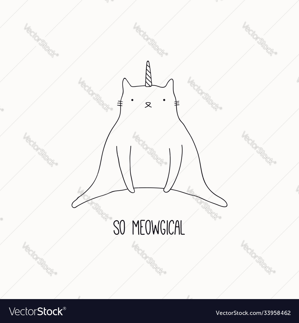 Funny Lovers Cats Doodle Icon Cute Pets Vector Art On White