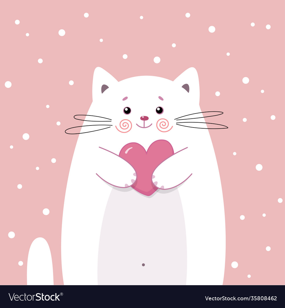 Cute cat symbol love and relationship