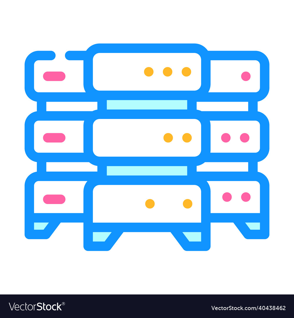 Data center server color icon vector image Data center server color icon