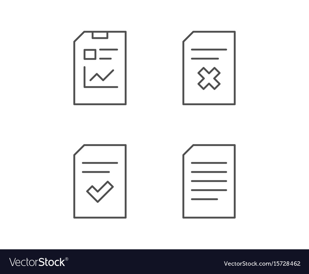 Document report and checklist line icons