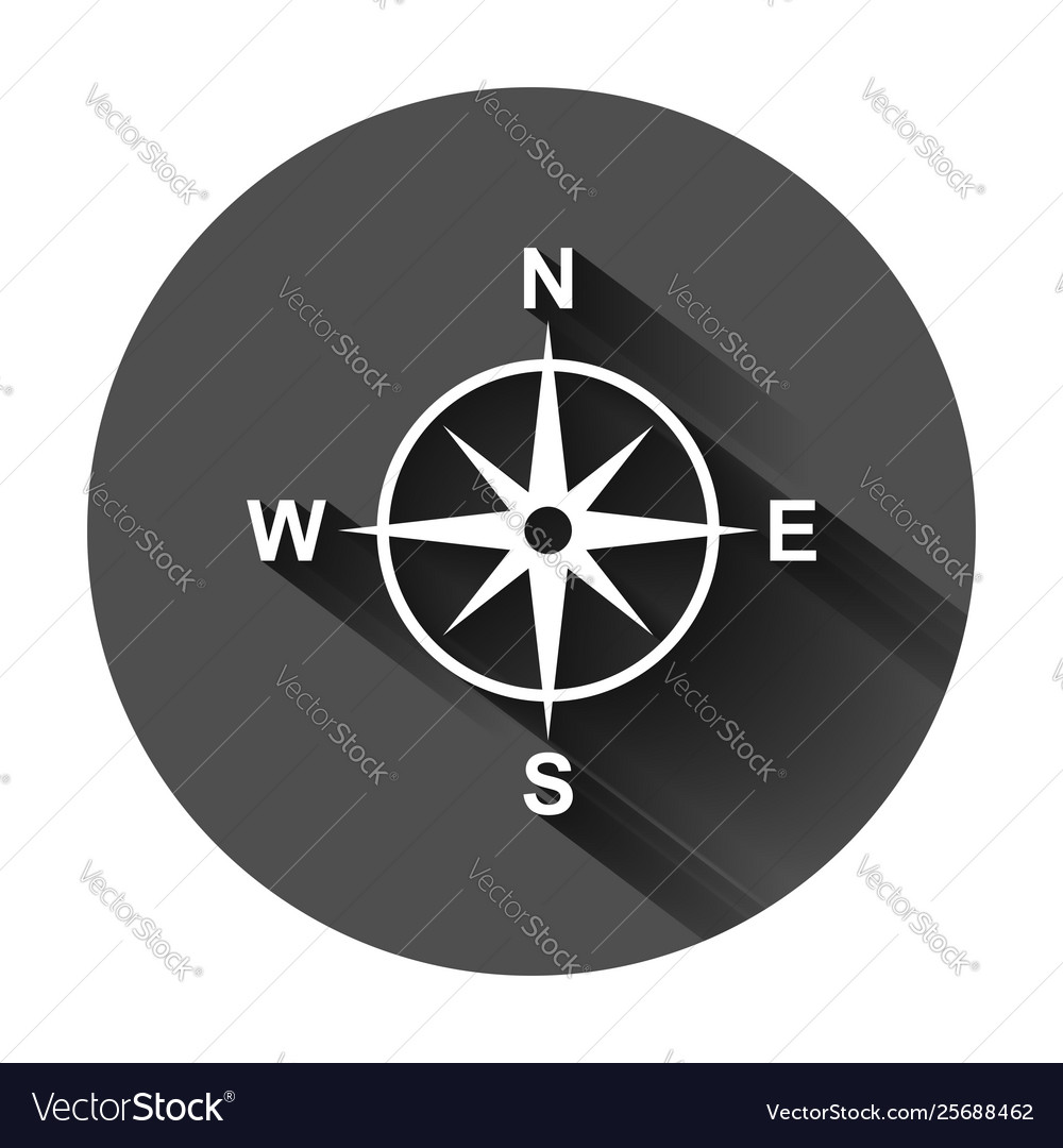 Global navigation icon in flat style compass gps vector image Global navigation icon in flat style compass gps