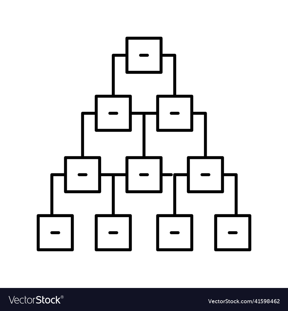 Hierarchy diagram line icon vector image Hierarchy diagram line icon