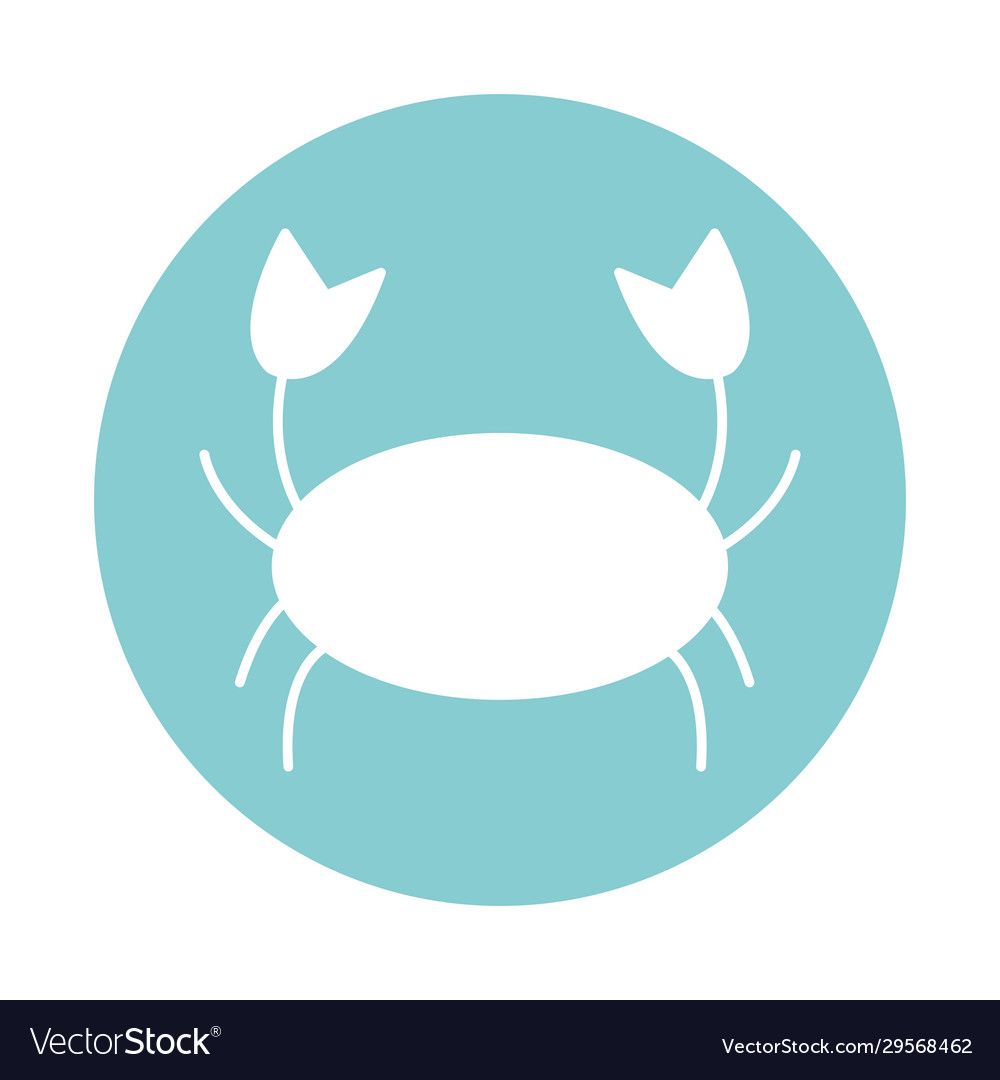 Isolated crab block style icon design