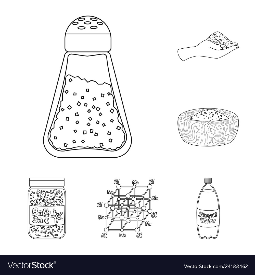 Isolated object of sodium and mineral icon set