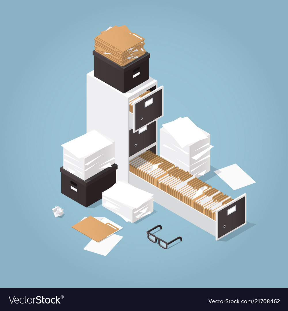 Isometric Archive Folder System