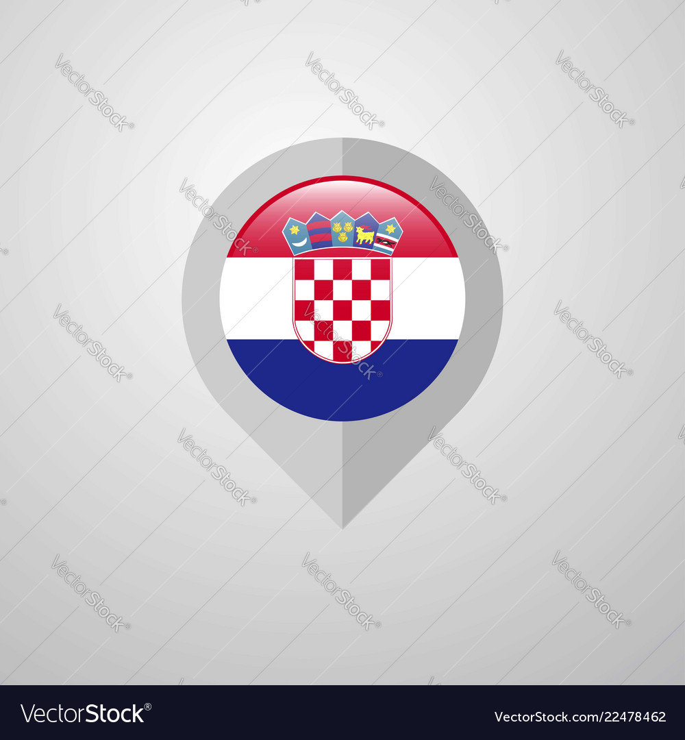 Karten-Navigationszeiger mit croatia flag design