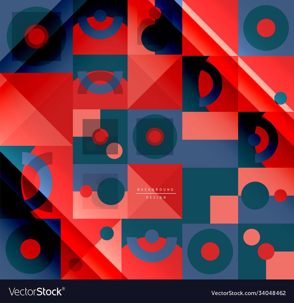 Neo memphis geometric pattern with circles vector image Neo memphis geometric pattern with circles